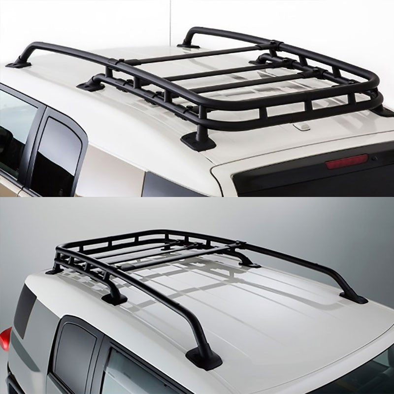 Black Aluminum Roof Rack Top Cargo Luggage Basket Carrier Crossbar