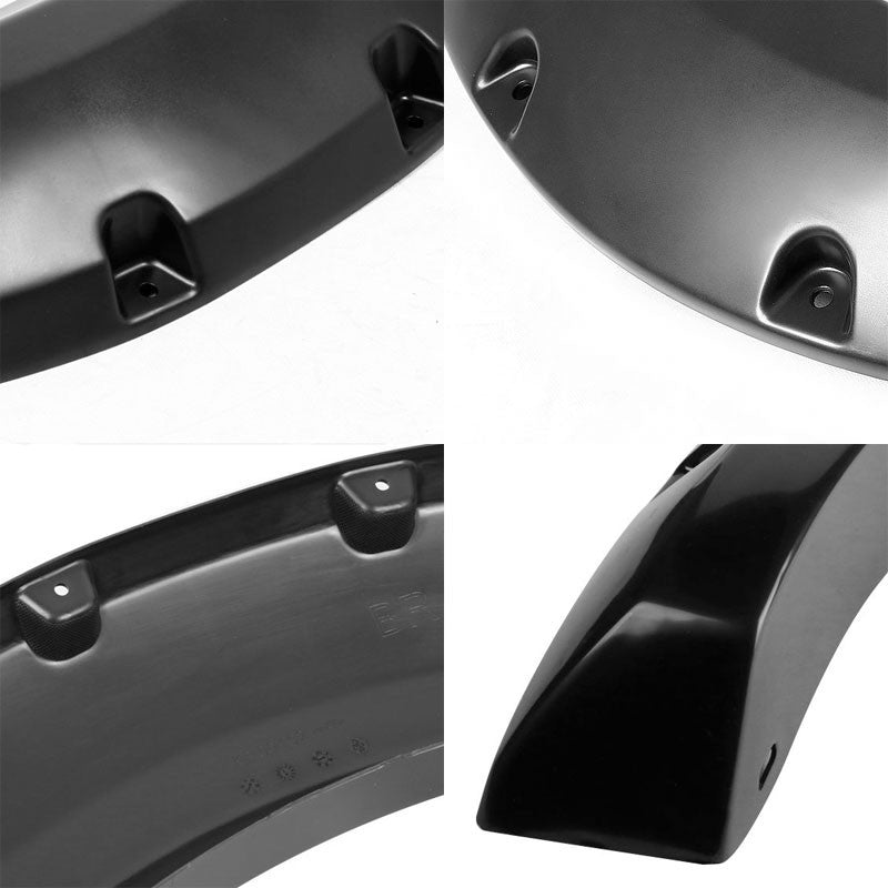 Black ABS Pocket-Riveted Style Wheel Fender Flare Guard 09-17 Ram 1500 ...