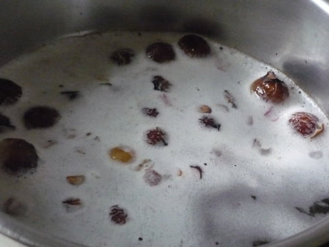 creating soapberry shampoo in a pot