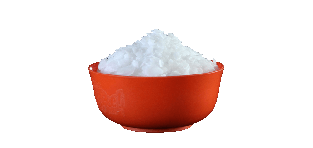 Bowl filled with lye (AKA Caustic soda), the main ingredient in soap