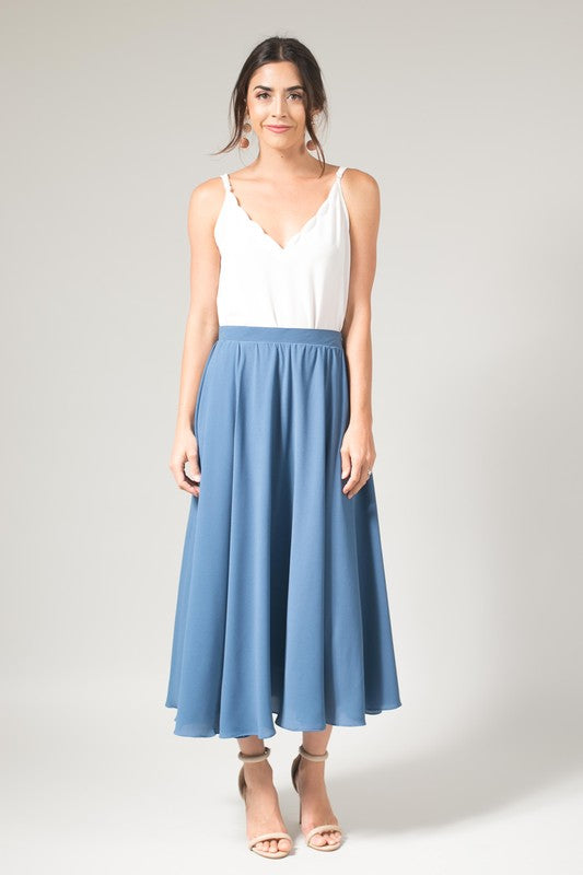 Wedding Bells Slate Blue Midi Skirt – Lace & Lilac