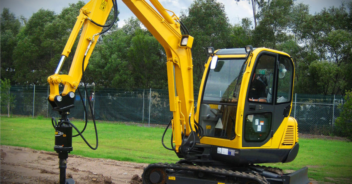 image of an excavator in a construction site