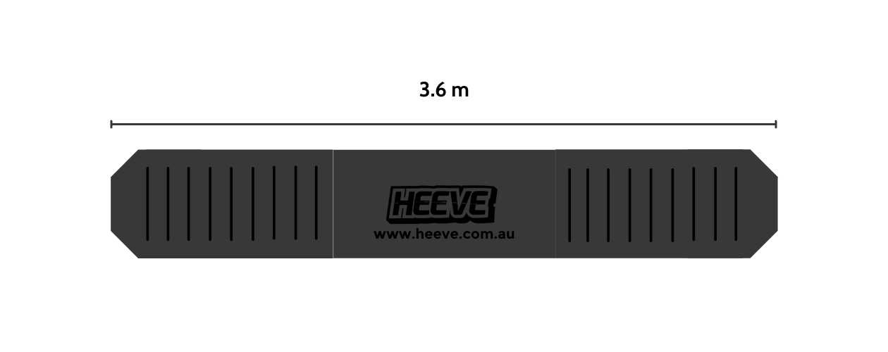 Image of the Heeve Premium Rubber Kerb Ramp Kit in standard 3.6 m