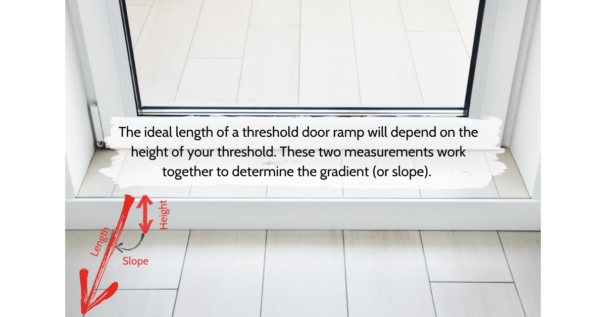 Image on how to measure for the height of your threshold door ramp