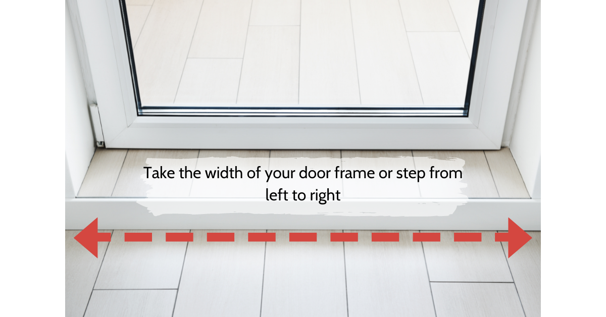 Image on how to measure the width of your threshold for your threshold door ramp