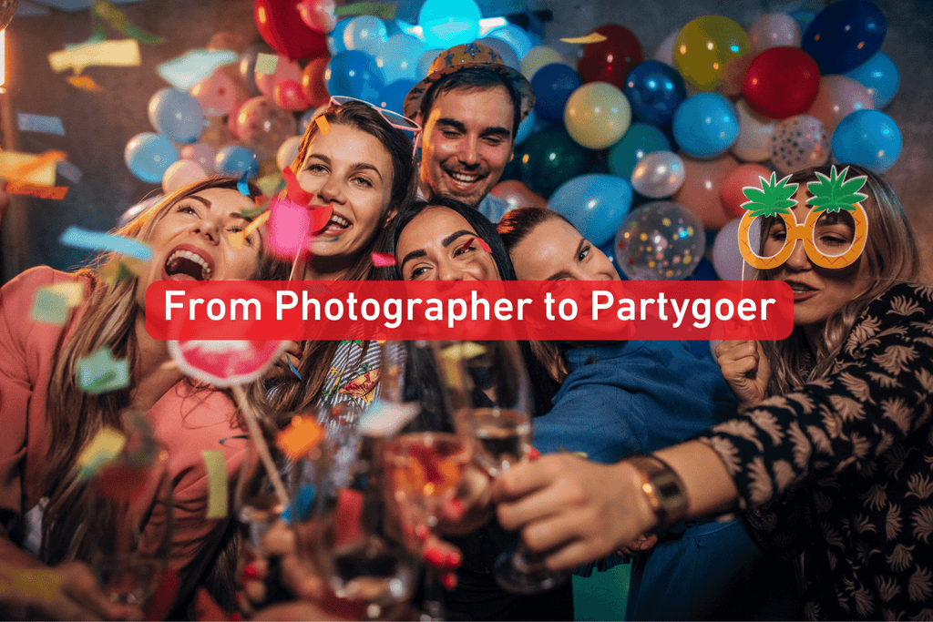 group photo of multiple people at a party