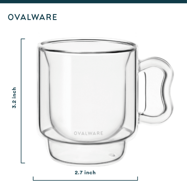 OVALWARE Double Wall Espresso Cups