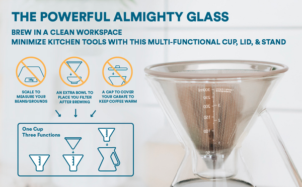 Glass Pour Over Coffee Cup and Reusable Filter Set by World Market