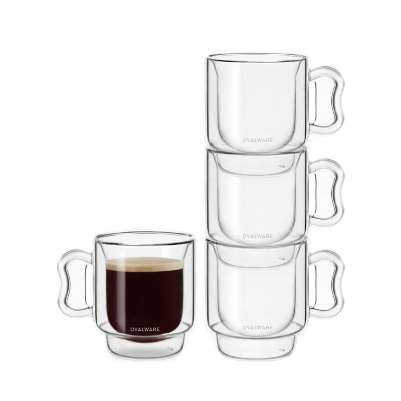 maat contrast schrobben Double Wall Espresso Coffee Cups | OVALWARE