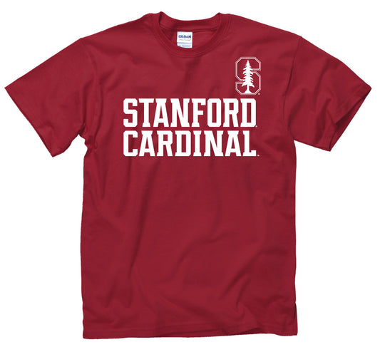 Shop College Wear Stanford University Tall Font Men's T-Shirt-Cardinal, Size: 2XL, Red