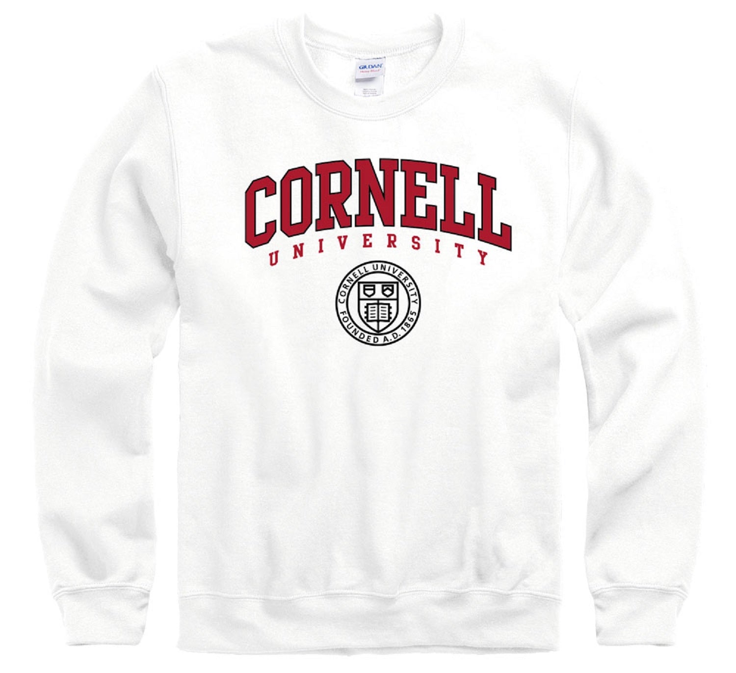 Cornell University Big Red double arch crew-neck sweatshirt-White ...