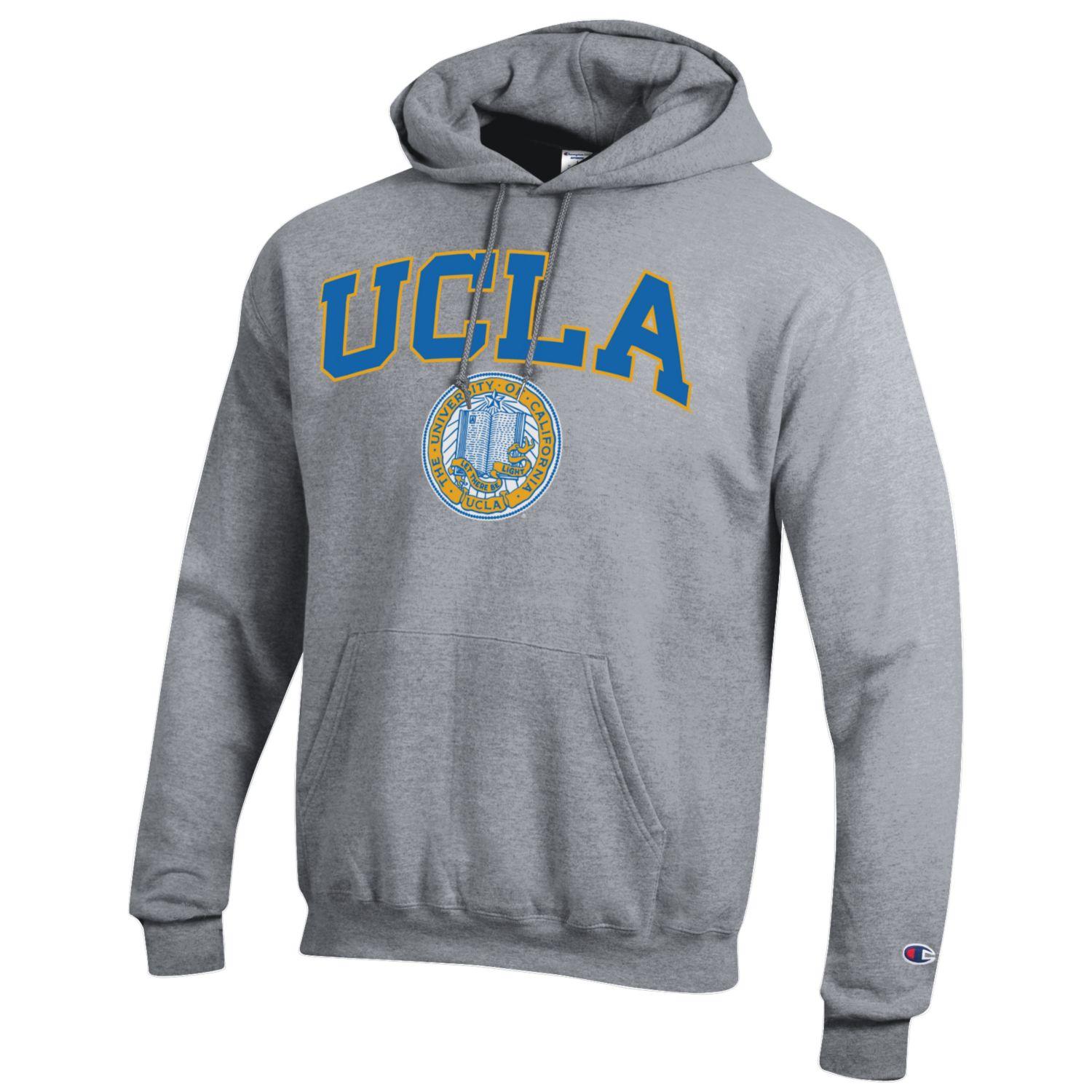 UCLA Block & Seal Men's Champion Hoodie-Sweatshirt-Gray – Shop College Wear