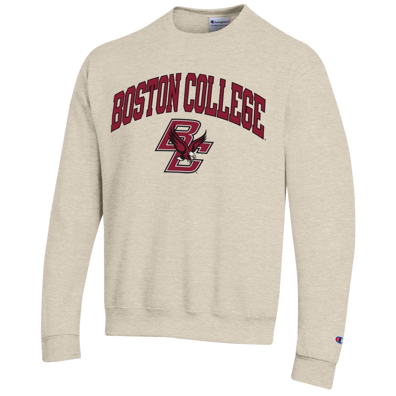 Boston College Eagles Champion crew-neck sweatshirt-Oatmeal – Shop ...