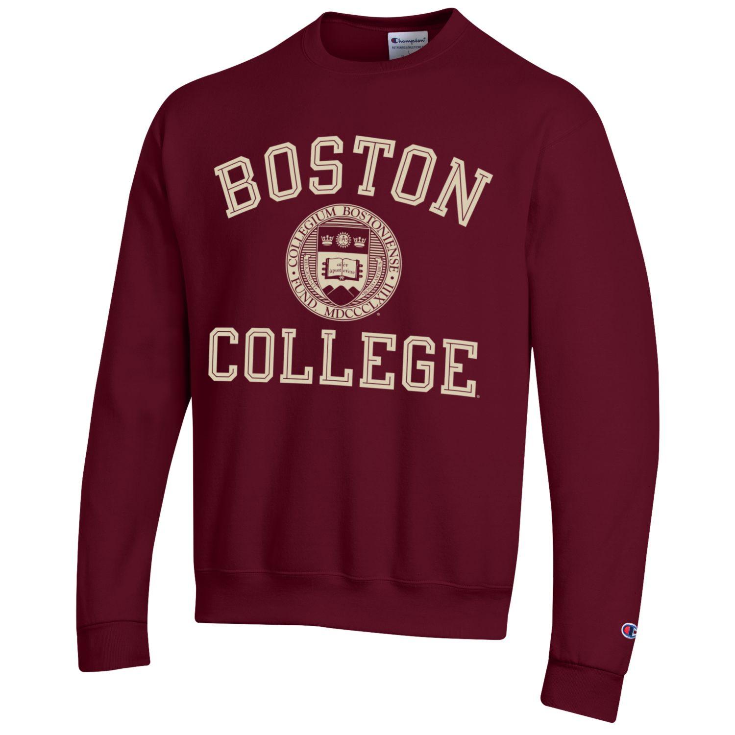 Boston College Maroon Arch & Seal Champion Crewneck Sweatshirt – Shop ...