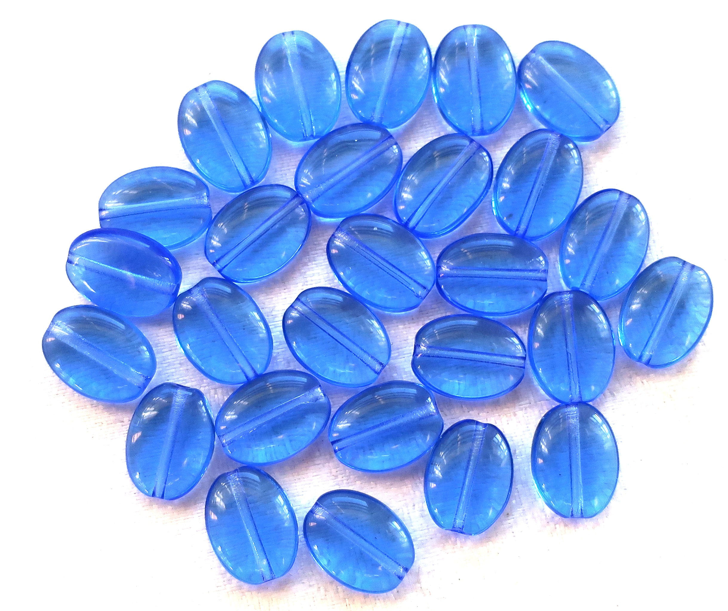 flat oval glass beads