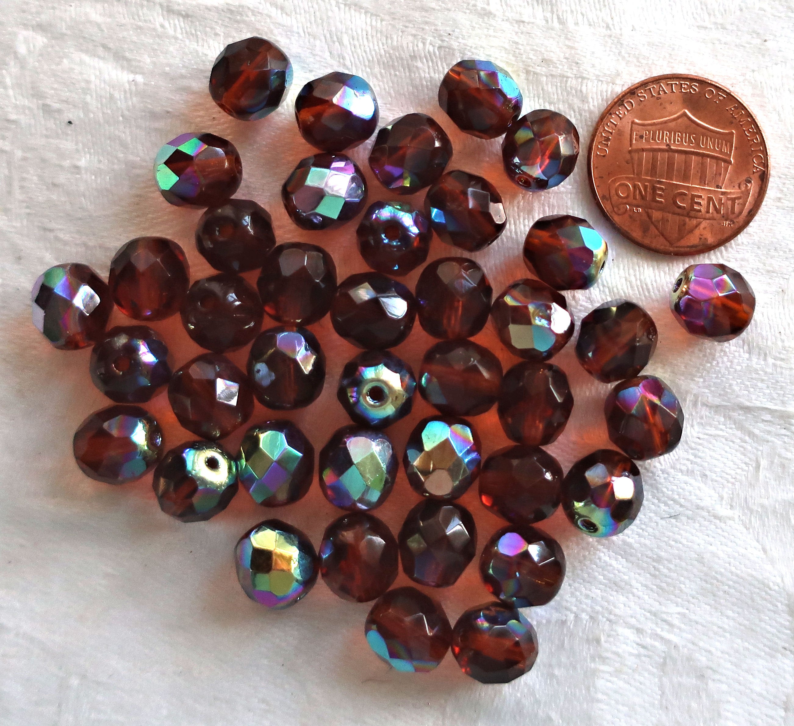25 Topaz AB Faceted Teardrop Czech Glass Beads 7MM 25 Topaz AB Faceted Teardrop Czech Glass Beads 7MM