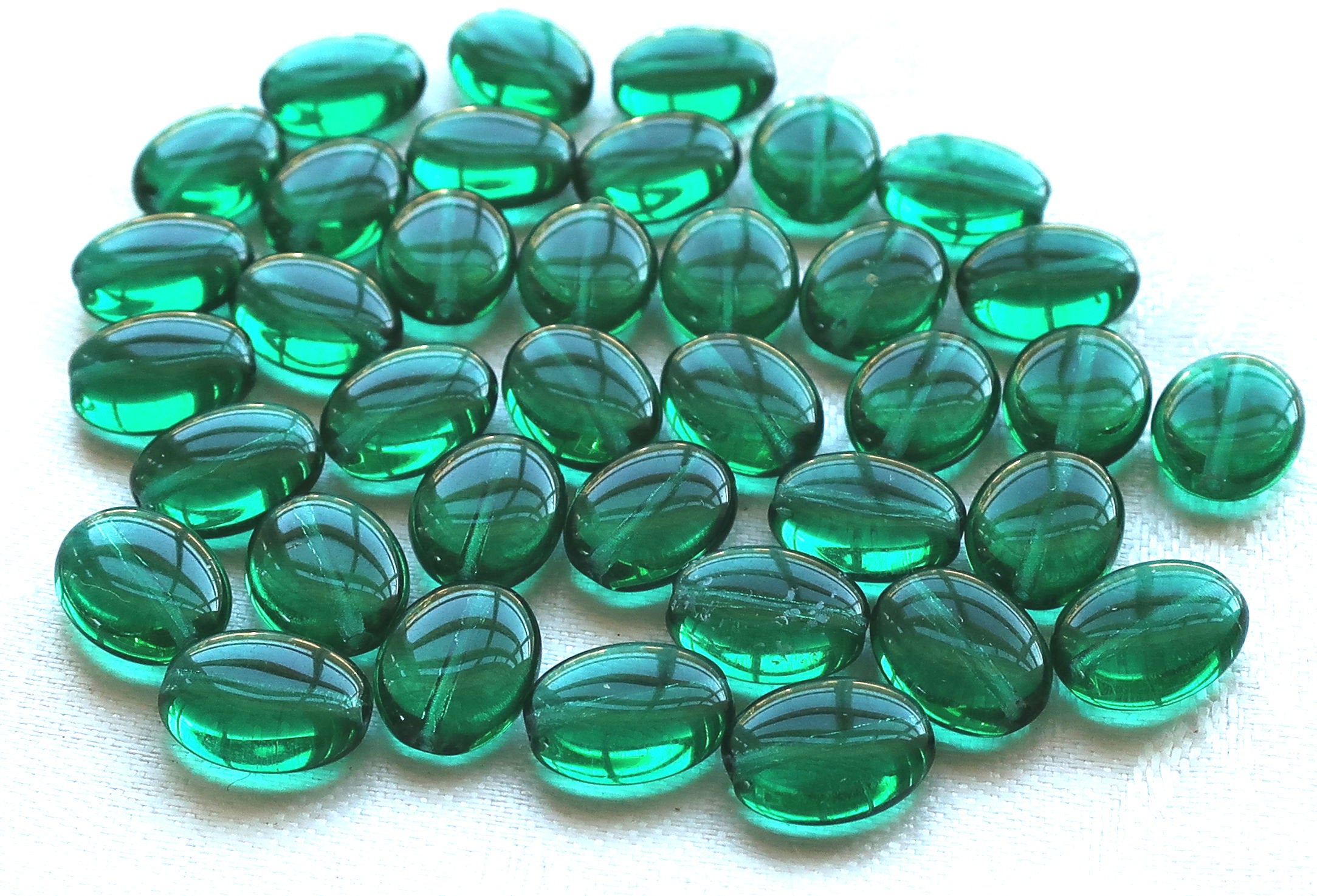 12mm GCG25 Vintage Dark Green Czech Faceted Round Beads