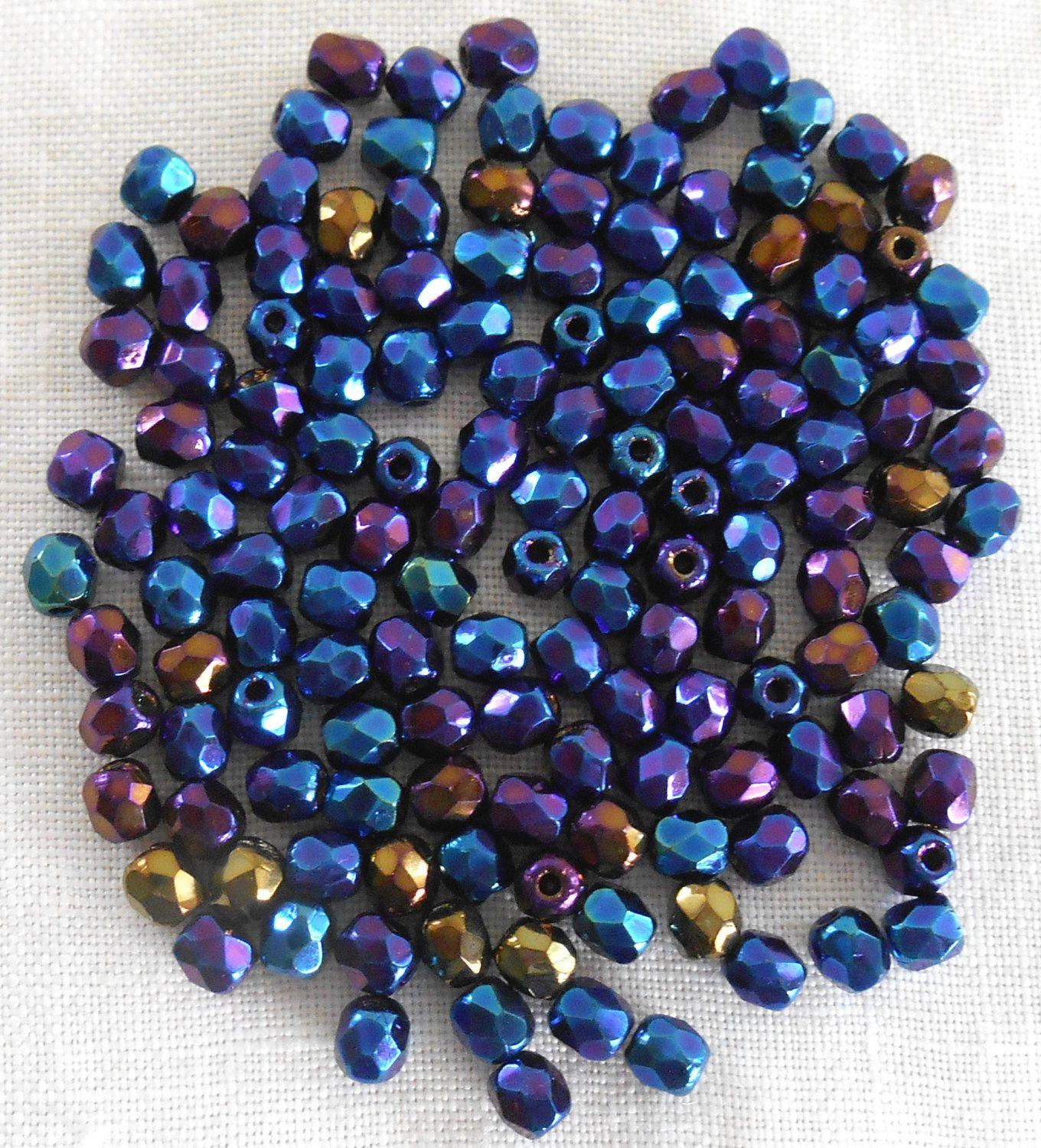 blue faceted beads