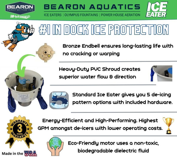 Bearon Aquatics P250 1/4Hp Ice Eater Features