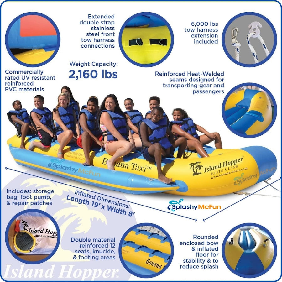 Island Hopper 12 Person Banana Boat Tube Taxi information