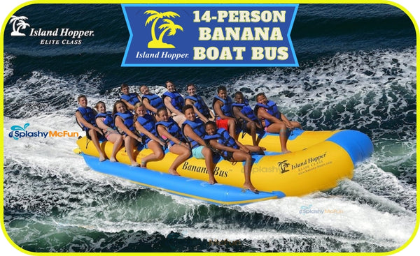 Island Hopper 14 Person Banana Boat Bus on the water
