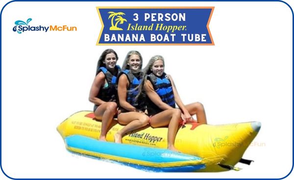 Island Hopper 3 person banana boat tube with 3 reiders