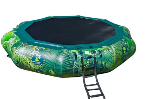 Island Hopper 15ft Lakeside Graphic Series Water Bouncer.  - green with long leaf graphics.