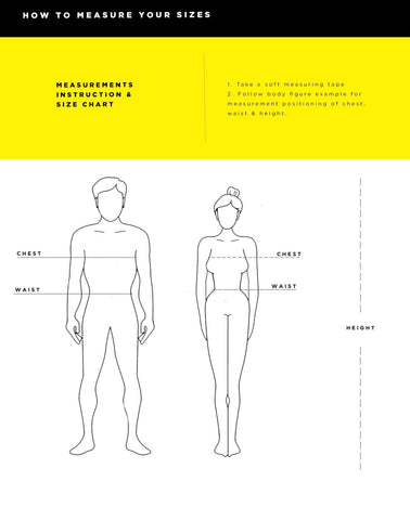 Body Glove's 'How to Measure Your Size' instructions.