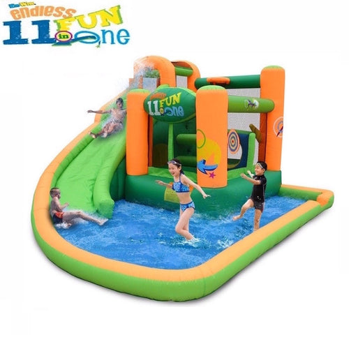 KidWise Endless Fun 11 in 1 Inflatable Bounce House and Water Slide