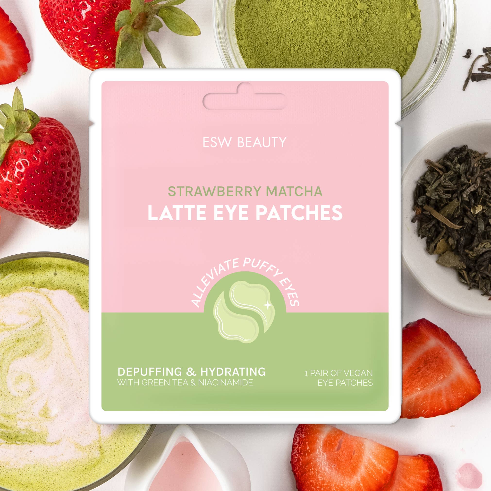 ESW BEAUTY - Strawberry Matcha Latte Depuffing & Hydrating Eye Patches