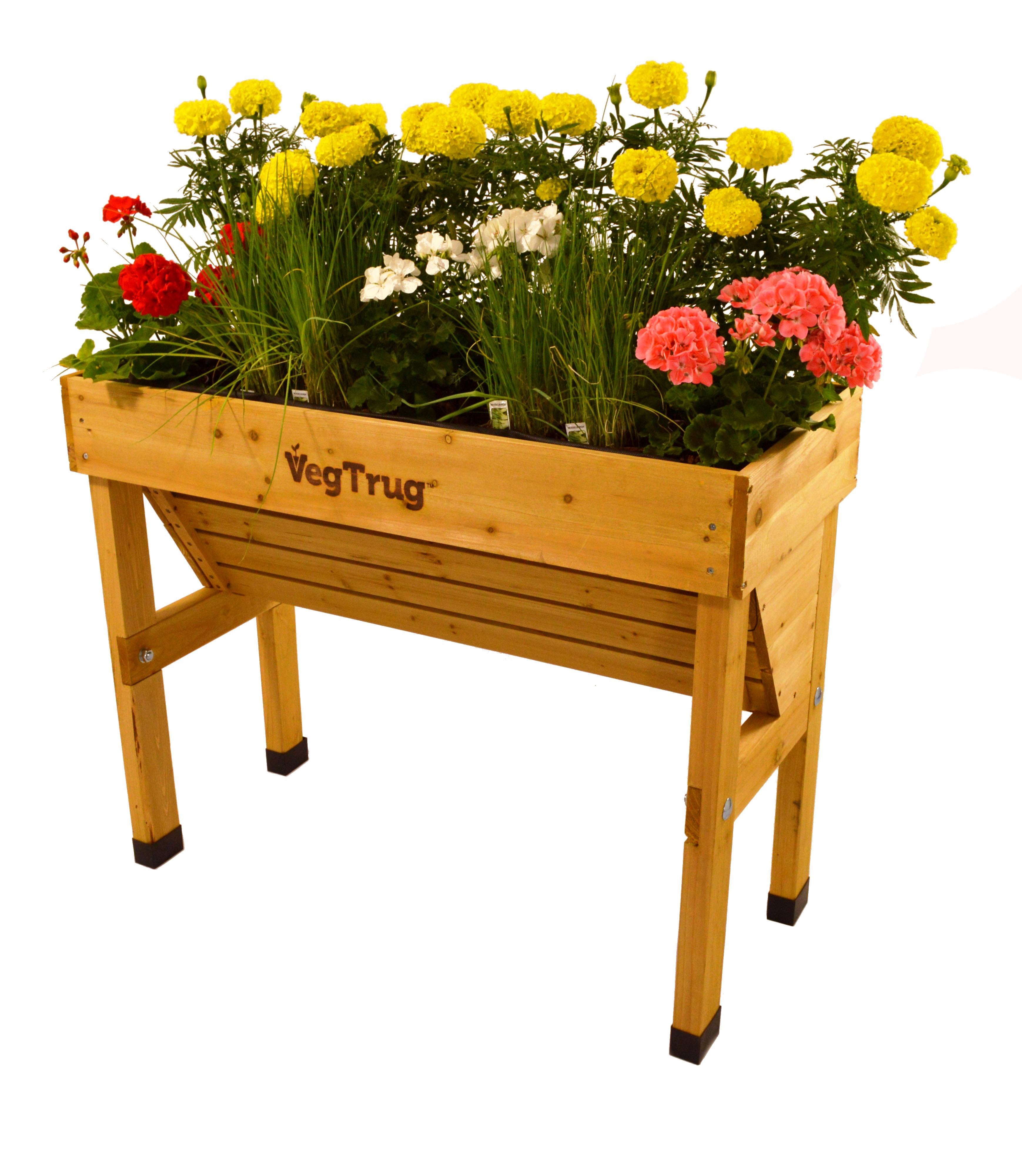 vegtrug wooden planter - wallhugger small - 1034mm x 460 x