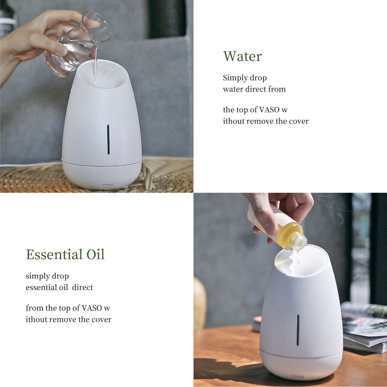 MIPOW VASO 3.0 Music Aromatherapy Diffuser Humidifier with Built-in Natural  Sound and relax music, White Noise therapy, Product Design Award Winner