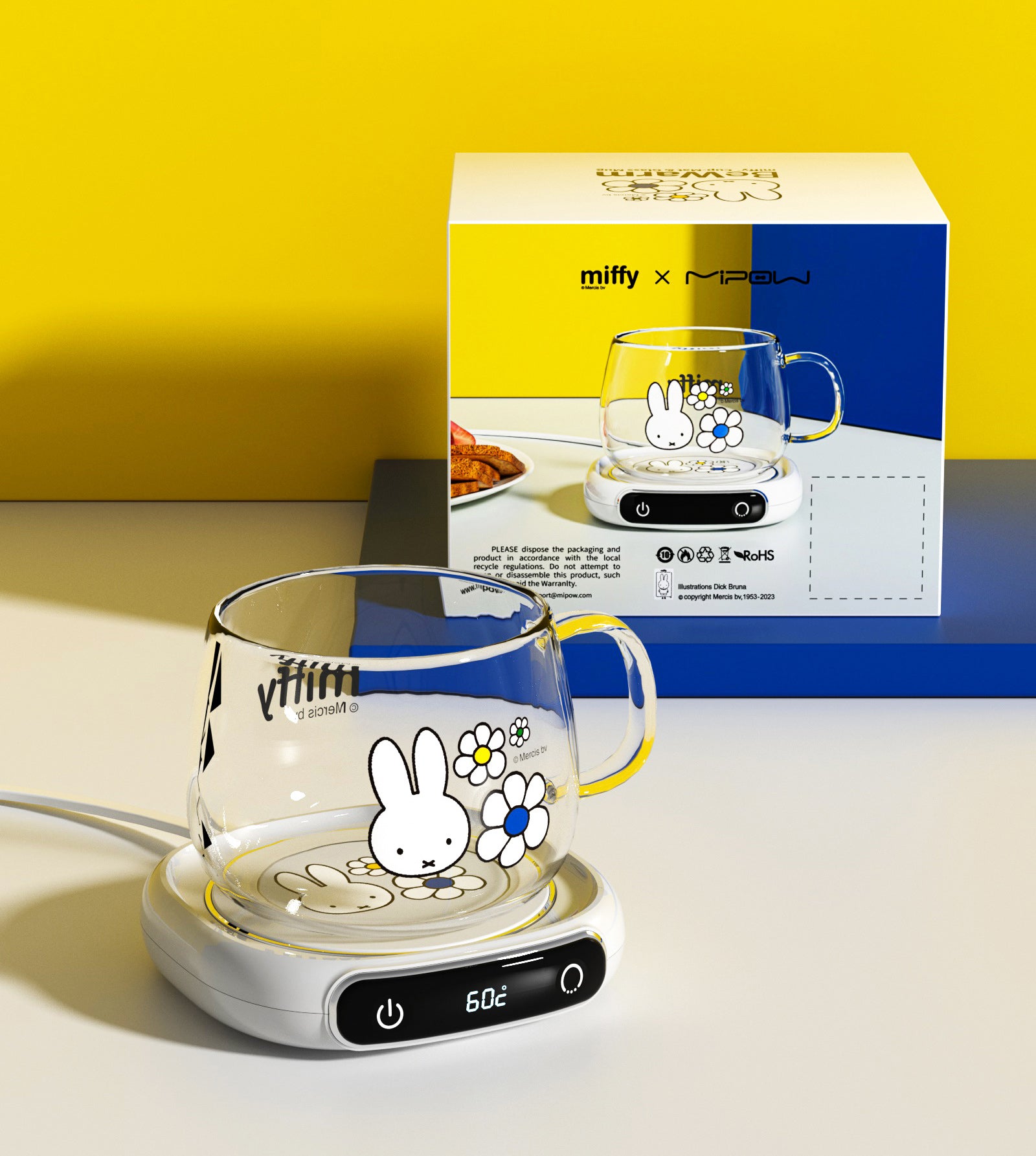 MIPOW x Miffy Electric Coffee Mug Warmer 3 level temperature