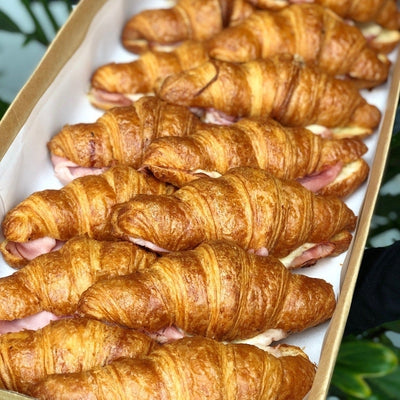 French butter croissant with leg ham and Swiss cheese (Box of 6 ...