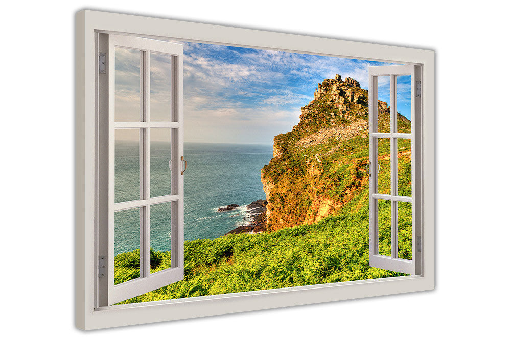 Cliff Edge 3d Window Bay Effect On Framed Canvas Wall Art Prints Pictures City Images Landmarks Canvasitup