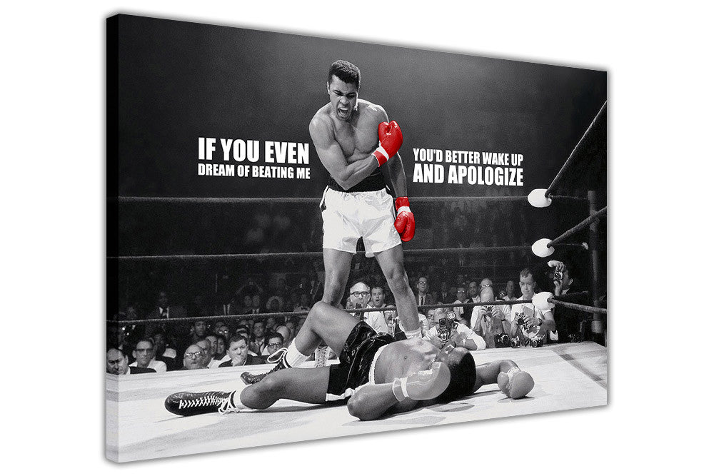 Iconic Muhammad Ali Knockout Ko Dream Quote Framed Canvas Prints Wall Canvasitup