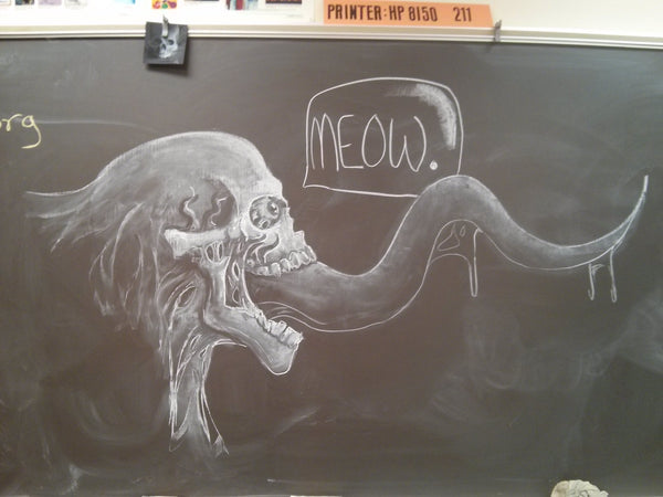 skull chalkboard_art teacher_Bored Teachers 
