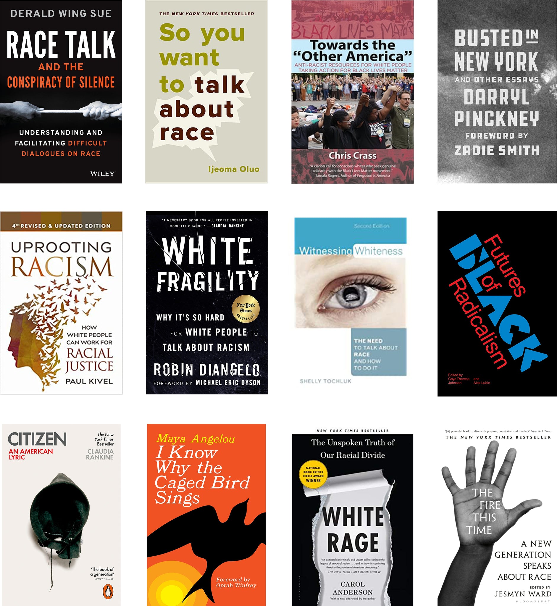 a collection of books about racism, white supremacy, and black history