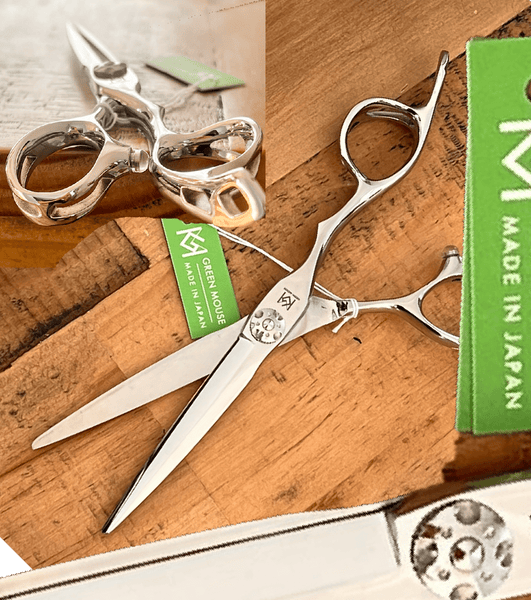 yoiscissors.co.uk Hairdressing Scissors Silver matte Green Mouse Matt Silver Special Edition