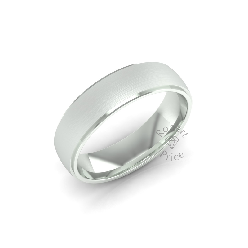 Two Tone Wedding Ring in 9ct White Gold (6mm)