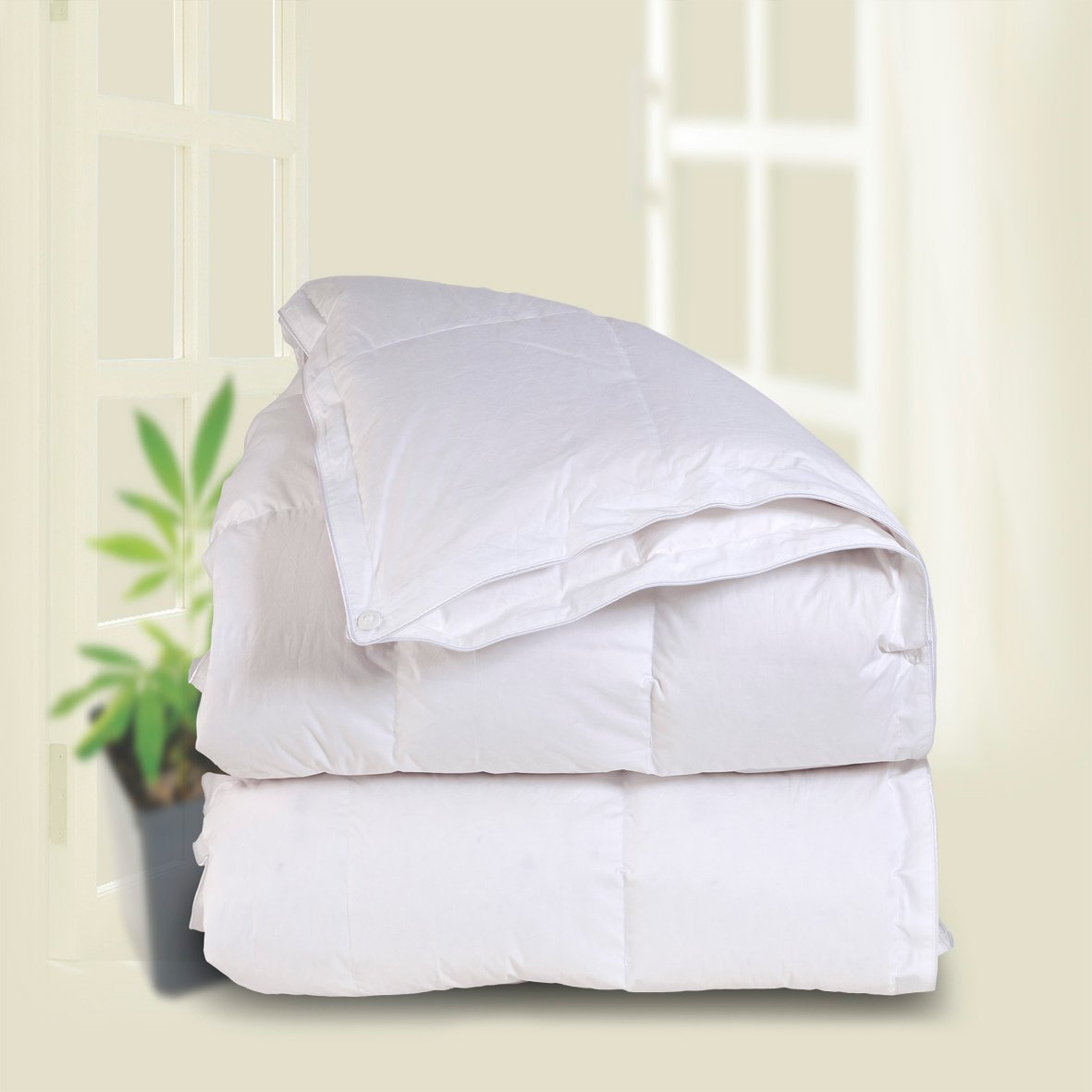 C&W White Goose Down Comforter King Size Duvet Insert, Down Duvet