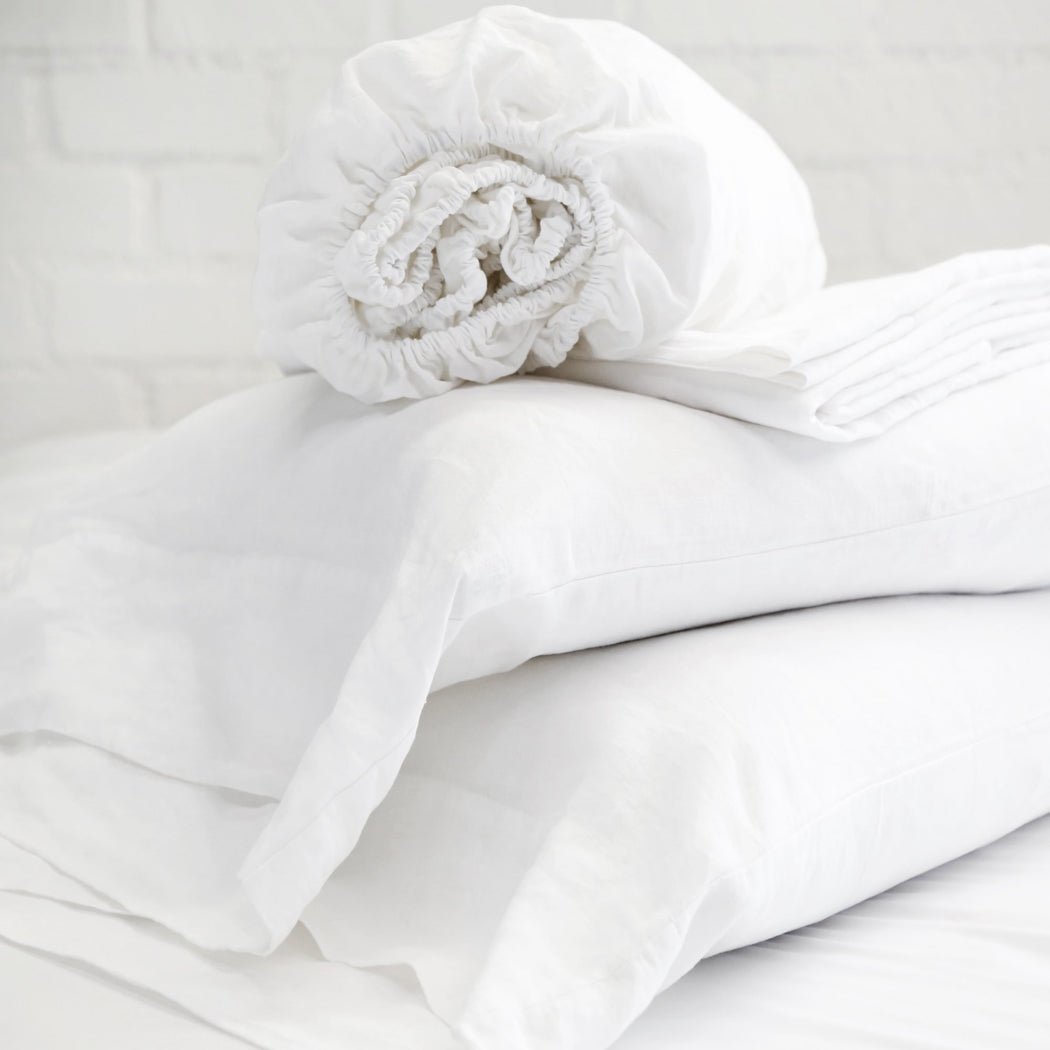 Pom Pom at Home - Louwie White Linen Sheets | Fig Linens