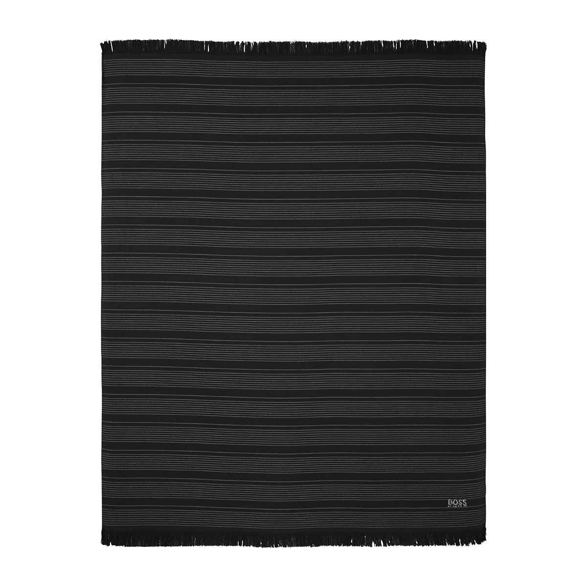 Wave Black Beach Towel