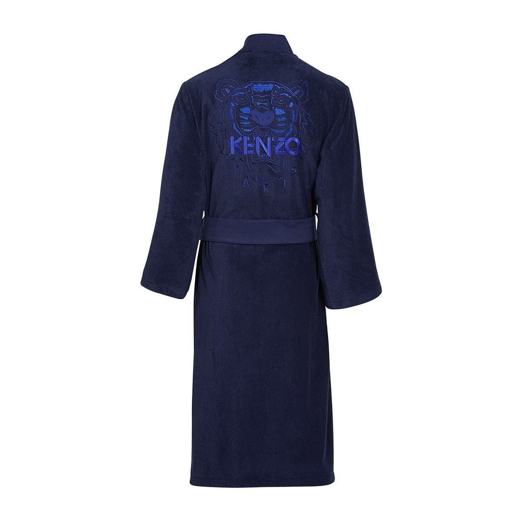 Iconic Navy Kimono Bath Robe by Kenzo | Fig Linens - Back