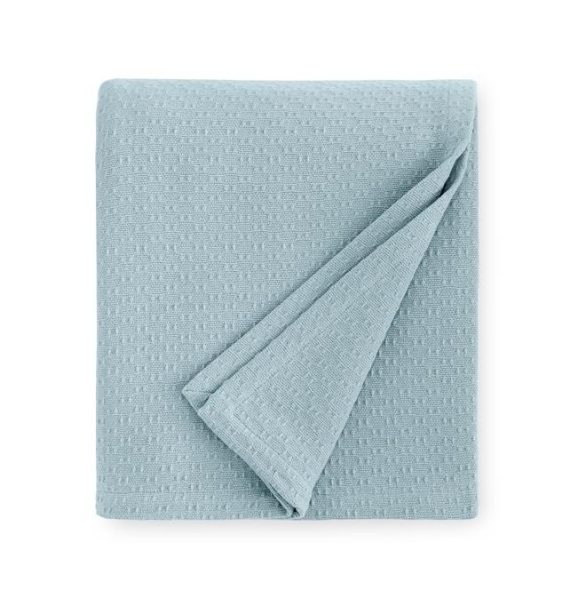 Corino Poolside Cotton Blanket by Sferra |  Fig Linens and Home - Blue cotton blanket