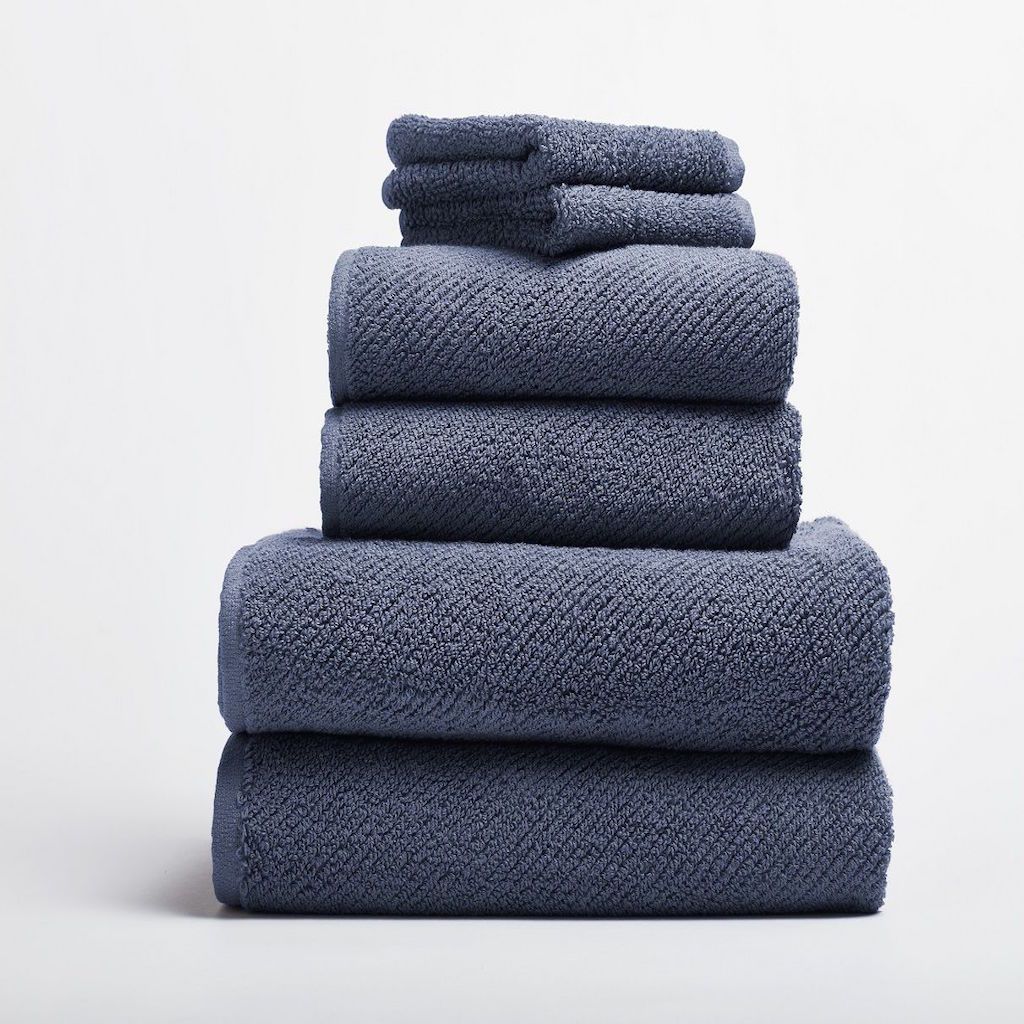 Air Weight French Blue Organic Bath Towels