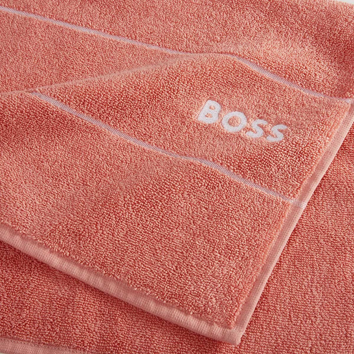 Boss Burgundy Plain logo-embroidered Egyptian Cotton Towel Bath Sheet