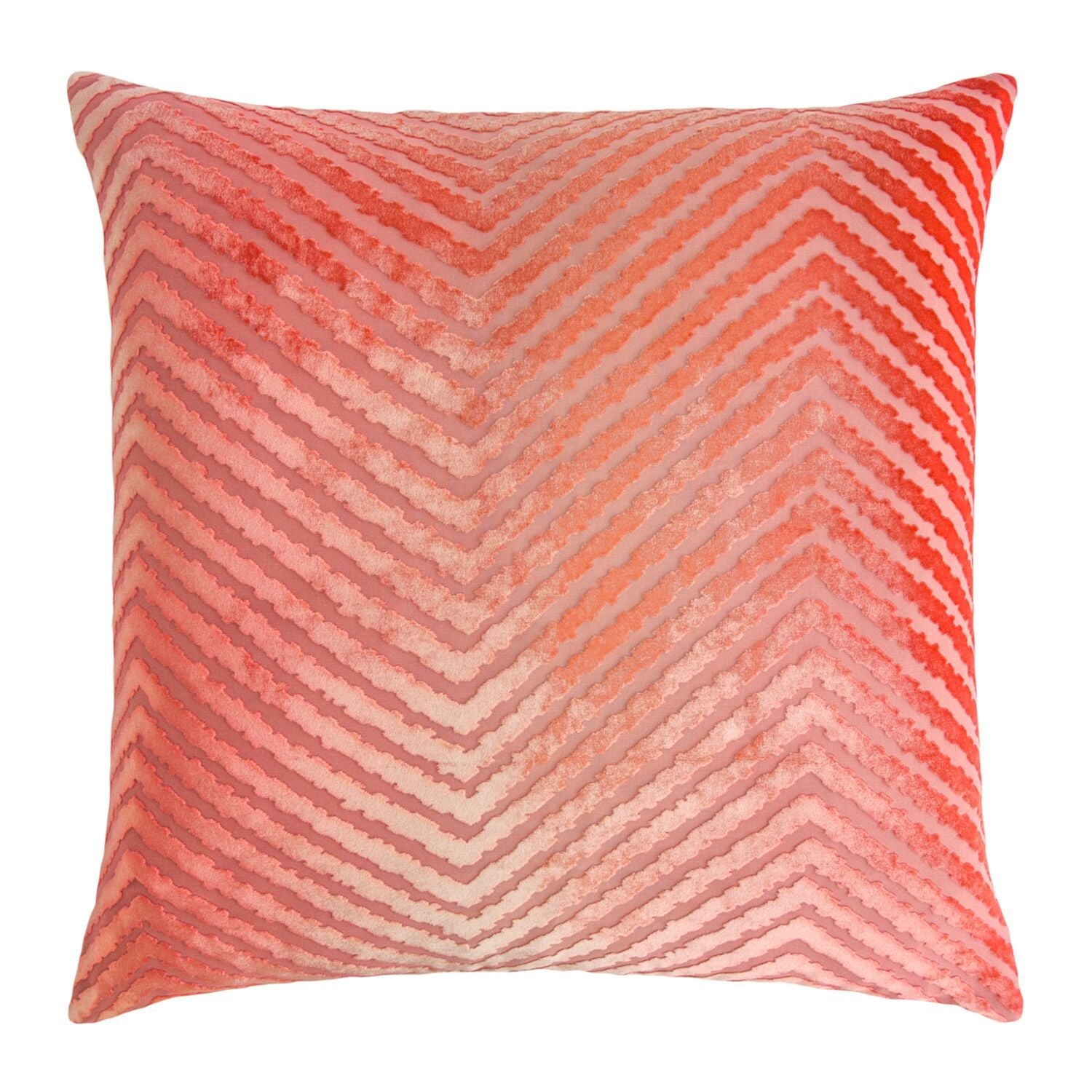 Coral Chevron Velvet Pillows By Kevin O