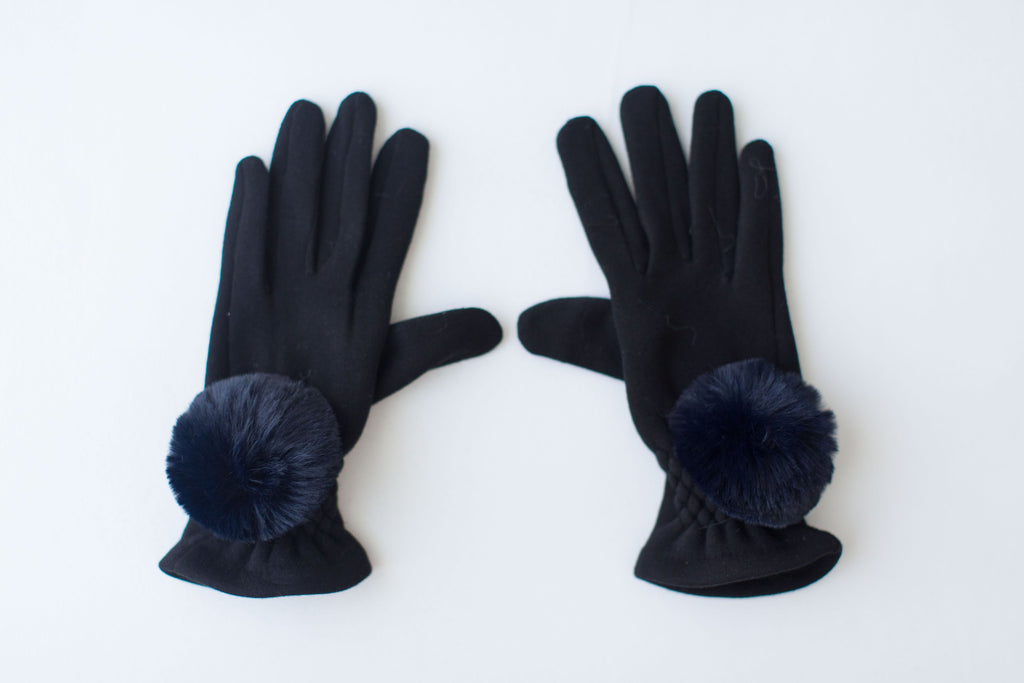 Gloves with Faux Fur Pom Poms by Evelyne Prélonge | Fig Linens