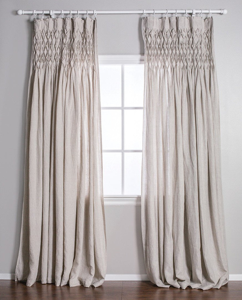 Pom Pom at Home - Smocked Sheer Flax Linen Curtains | Fig Linens